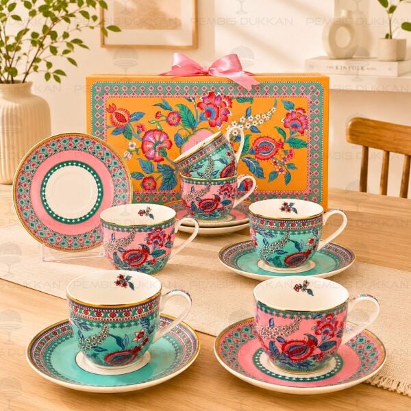 FLOWER OF LİFE 6 KİŞİLİK KAHVE FİNCAN TAKIMI (012)