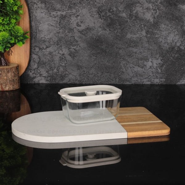 1 ADET ARW FRUTA SİLİKON KAPAKLI CAM SAKLAMA KABI 500ML BEYAZ (1054)