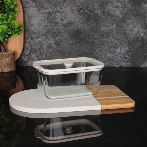 1 ADET ARW FRUTA SİLİKON KAPAKLI CAM SAKLAMA KABI 1400ML BEYAZ (1056)