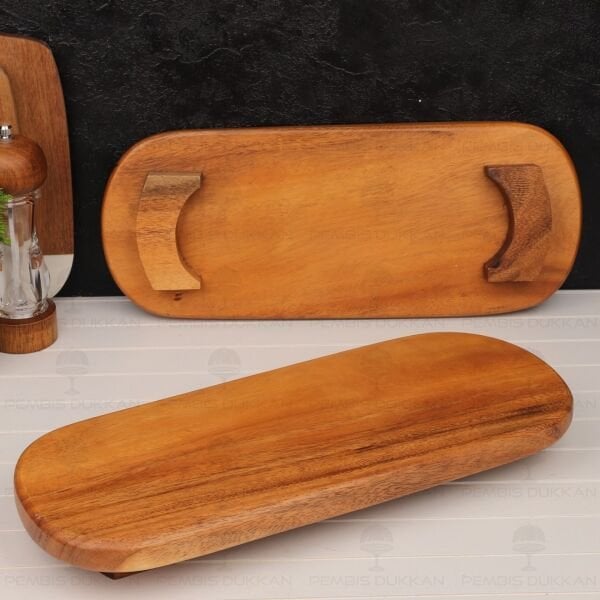 FİLİPİN AKASYASI UZUN OVAL PEYNİR TABAĞI & SUNUM STAND (AKS141)