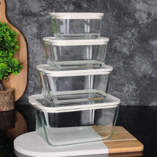 1 ADET ARW FRUTA SİLİKON KAPAKLI CAM SAKLAMA KABI 2700ML BEYAZ (1057)