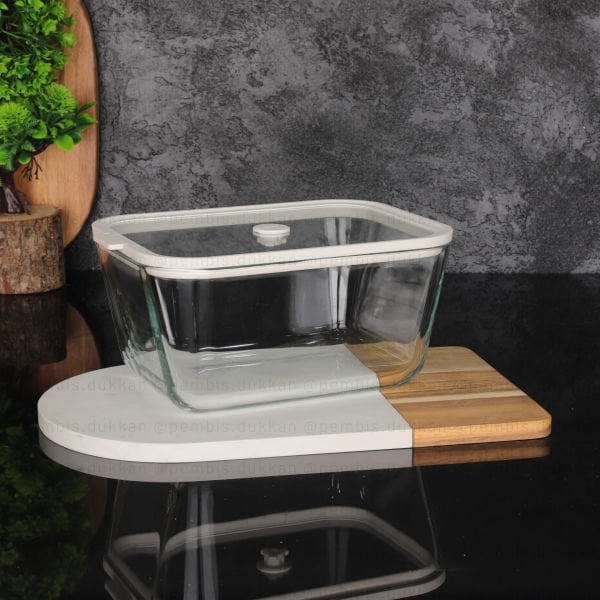 1 ADET ARW FRUTA SİLİKON KAPAKLI CAM SAKLAMA KABI 2700ML BEYAZ (1057)