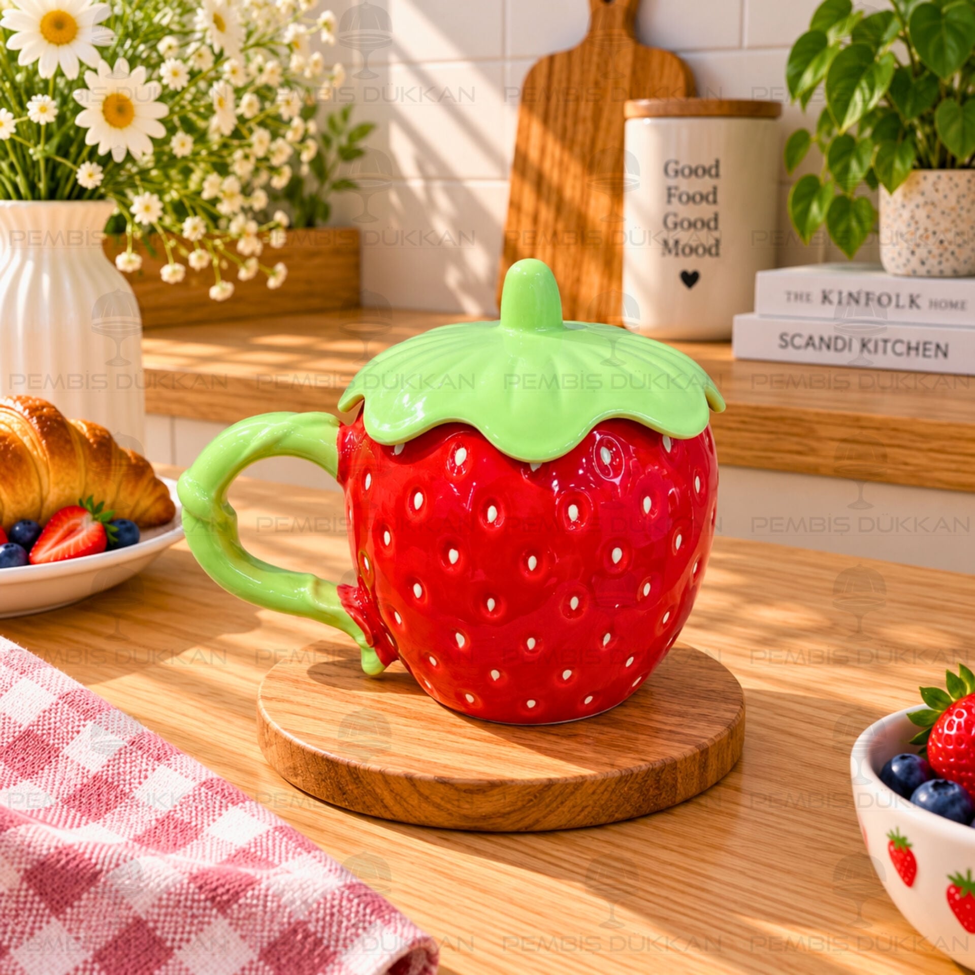 Berry 380ml Kapaklı Seramik Kupa (0115)