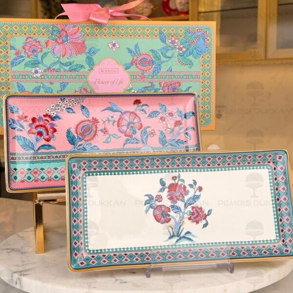 FLOWER OF LİFE 26.5CM 2Lİ DİKDÖRTGEN TABAK SET (001)