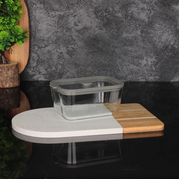 1 ADET ARW FRUTA SİLİKON KAPAKLI CAM SAKLAMA KABI 800ML GRİ (1055)