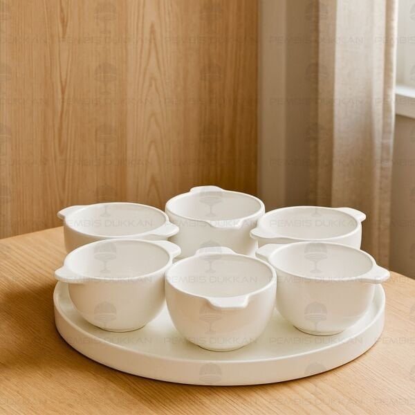 LOTUS MASA ORTASI PORSELEN ALTLIKLI, ÇEREZ & REÇELLİK KOMBİN SET 12 (G3479)