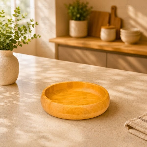 Bambu Yuvarlak 18cm Basık Kase (7b272)