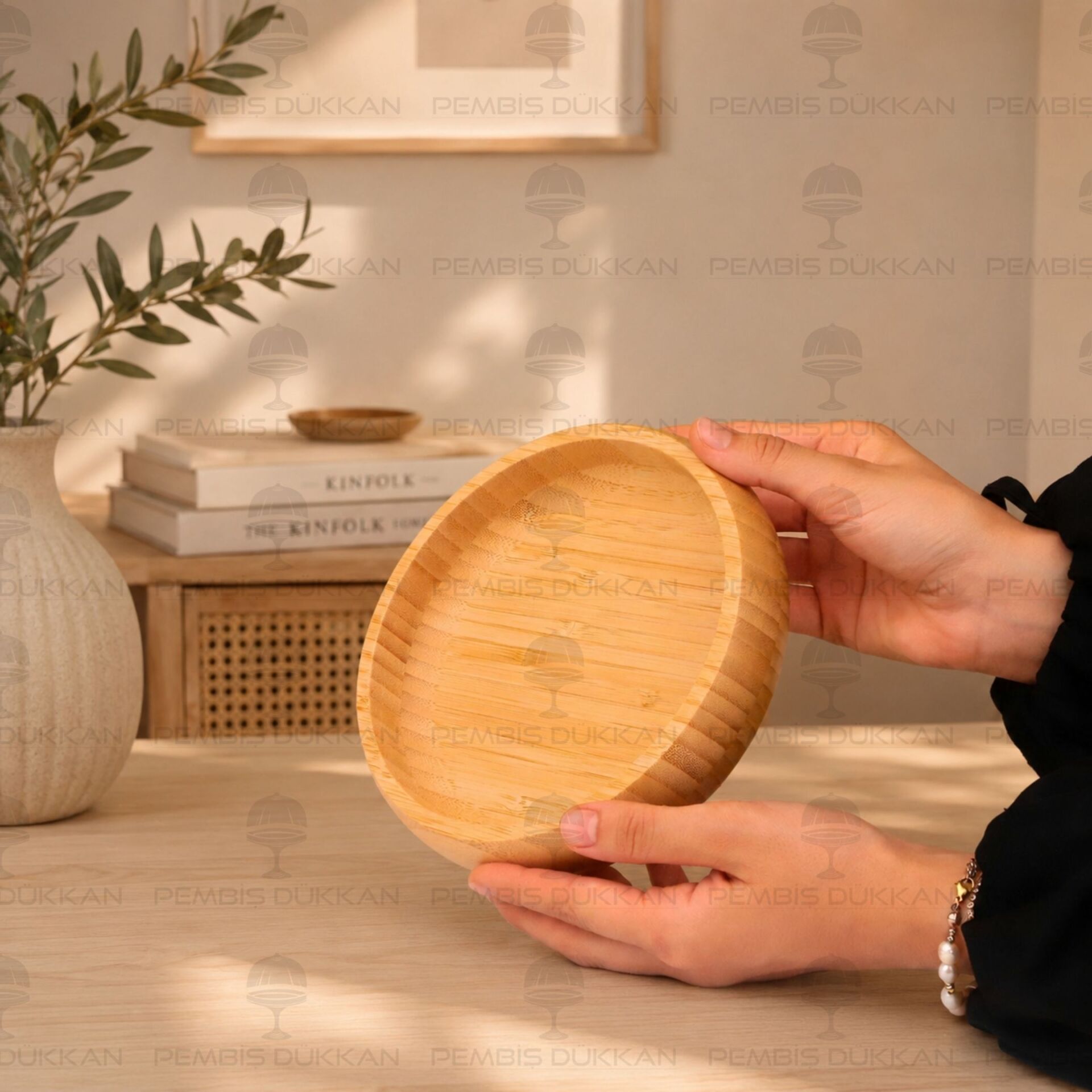 BAMBU YUVARLAK 18CM BASIK KASE (7B272)