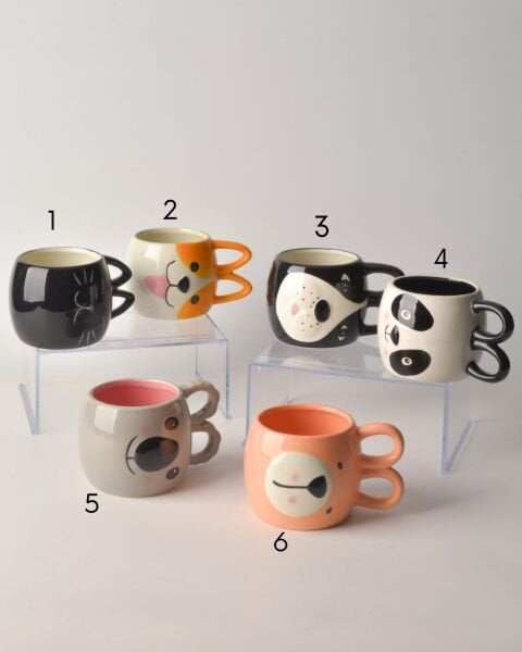 1 ADET 3D HAYVAN KULAK KULPLU SERAMİK KUPA (24510) (MODEL SEÇİNİZ)