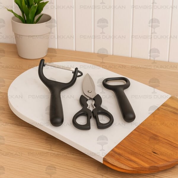 3'LÜ PRATİK EV GEREÇ SET SİYAH