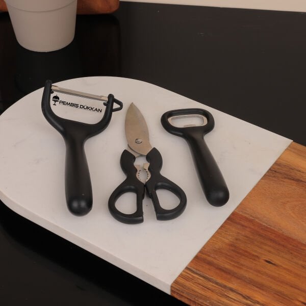 3'LÜ PRATİK EV GEREÇ SET SİYAH