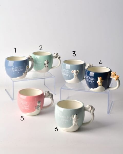 1 ADET 3D HAYVANLI KULPLU SERAMİK KUPA (24508) (MODEL SEÇİNİZ)