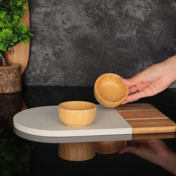 1 ADET BAMBU YUVARLAK 8CM KÜÇÜK ÇEREZLİK REÇELLİK (0938)