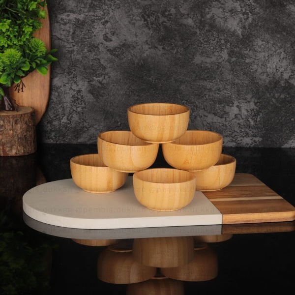 1 ADET BAMBU YUVARLAK 8CM KÜÇÜK ÇEREZLİK REÇELLİK (0938)