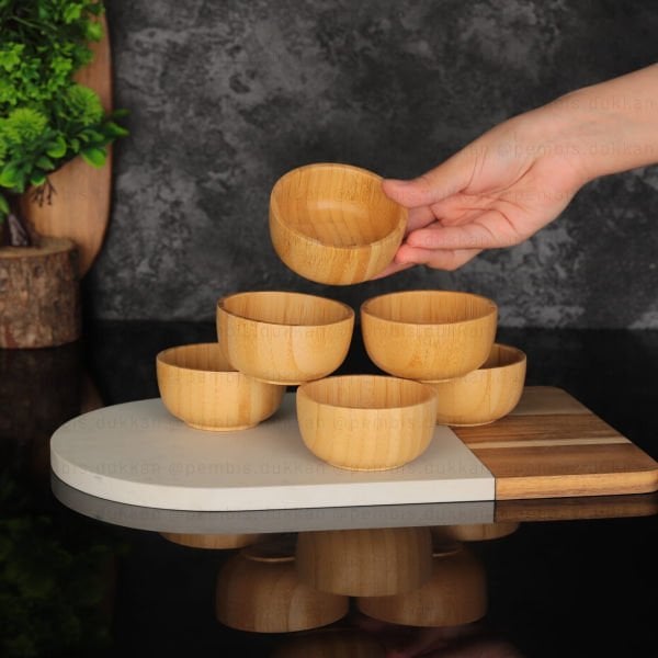 1 ADET BAMBU YUVARLAK 8CM KÜÇÜK ÇEREZLİK REÇELLİK (0938)