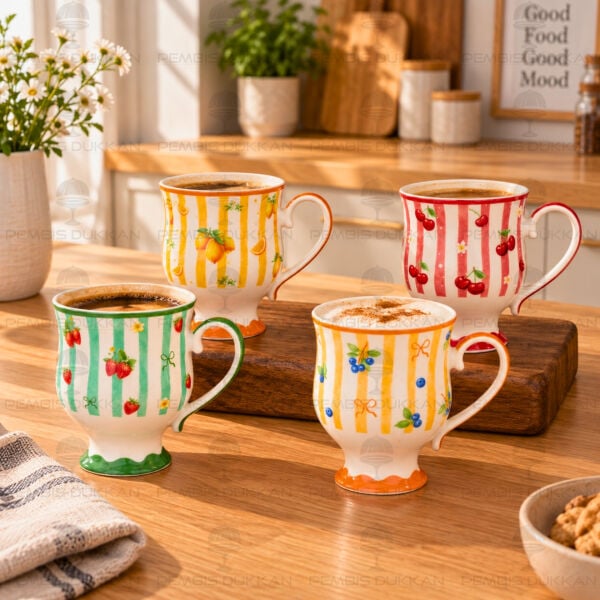 1 Adet Bellisima 300ml Porselen Kupa (1006) (Desen Seçiniz)