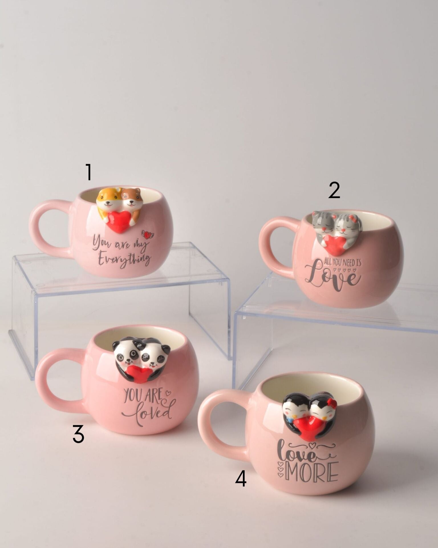 1 ADET 3D HAYVAN SARKAN SEVGİLİ SERAMİK KUPA (24506) (MODEL SEÇİNİZ)