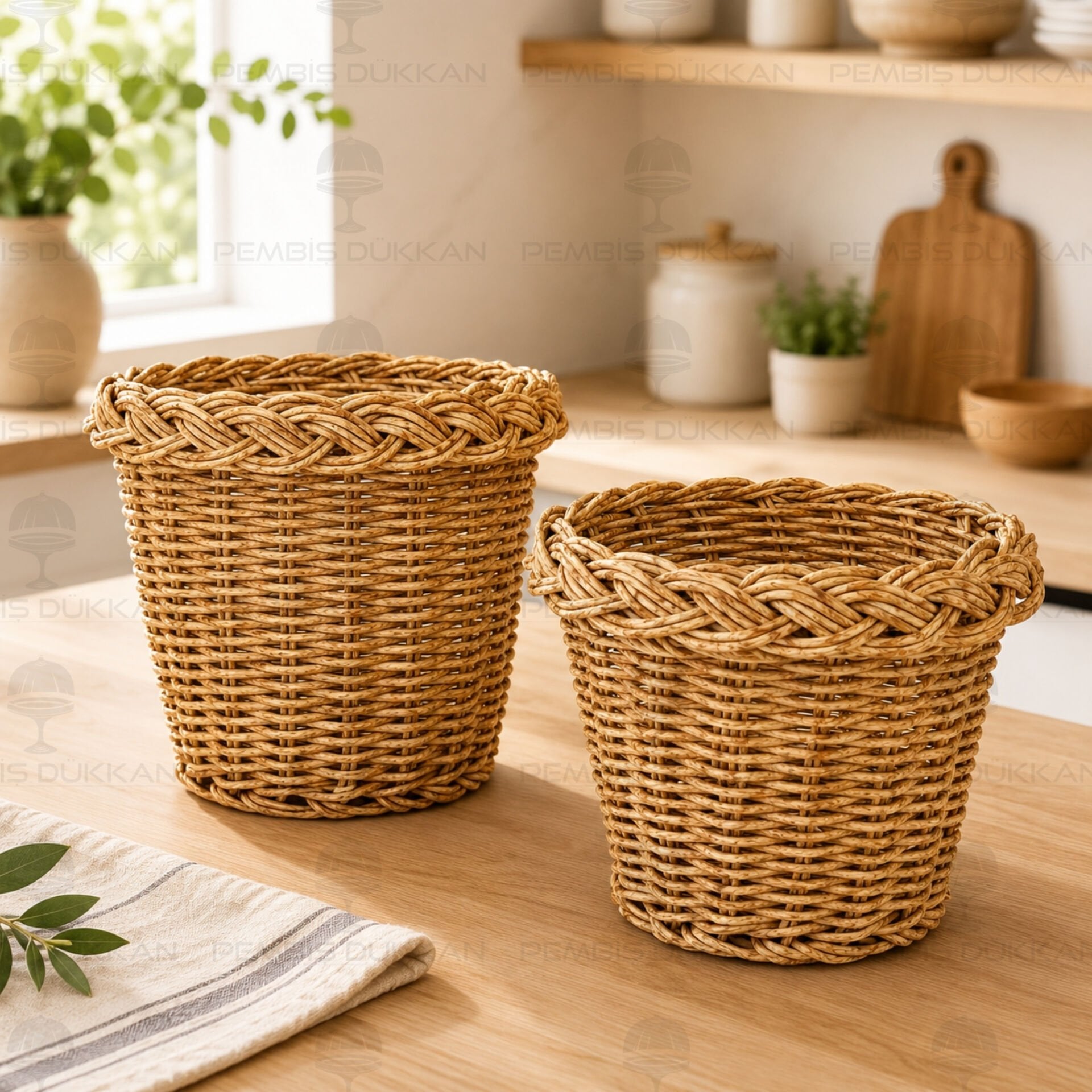 2li Rattan Küçük Sepet 1538