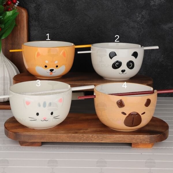 1 ADET 3D HAYVAN FIGÜRLÜ NOODLE SERAMİK KASE (24513) (MODEL SEÇİNİZ)