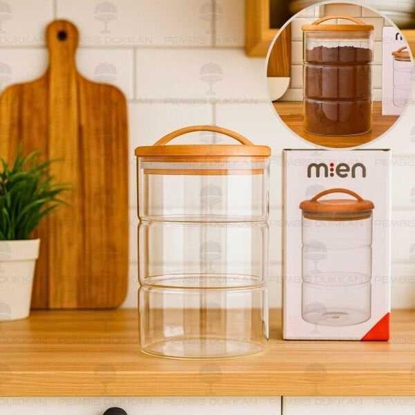 LUVA 950ML AKASYA KAPAKLI, YATAY BOĞUMLU KAVANOZ (HJ131)