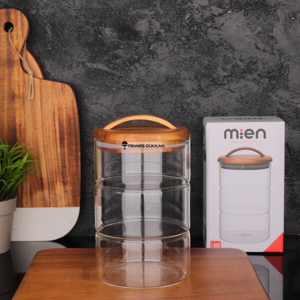 LUVA 950ML AKASYA KAPAKLI, YATAY BOĞUMLU KAVANOZ (HJ131)