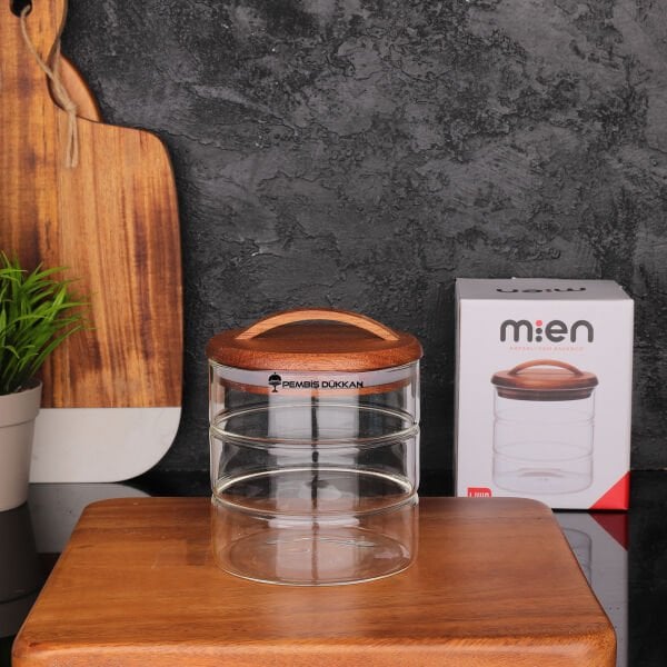 LUVA 600ML AKASYA KAPAKLI, YATAY BOĞUMLU KAVANOZ (HJ130)