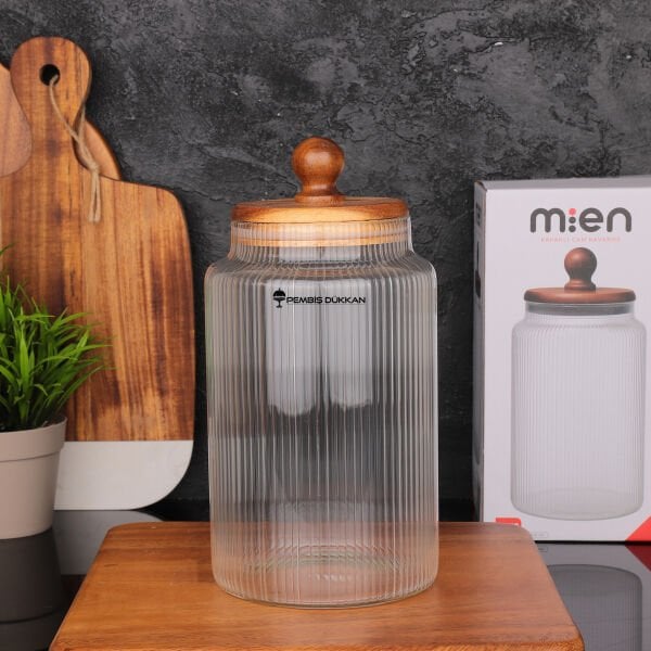 1 ADET TOFİ 1700 ML AKASYA KAPAKLI BÜYÜK BOY KAVANOZ (HJ-153)