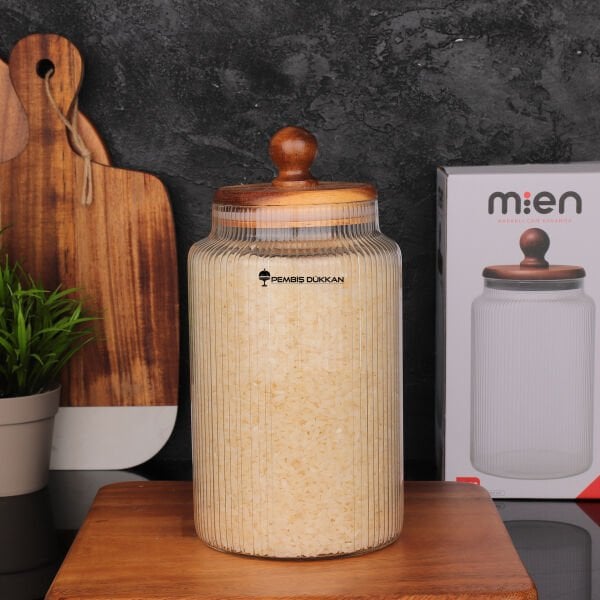 1 ADET TOFİ 1700 ML AKASYA KAPAKLI BÜYÜK BOY KAVANOZ (HJ-153)