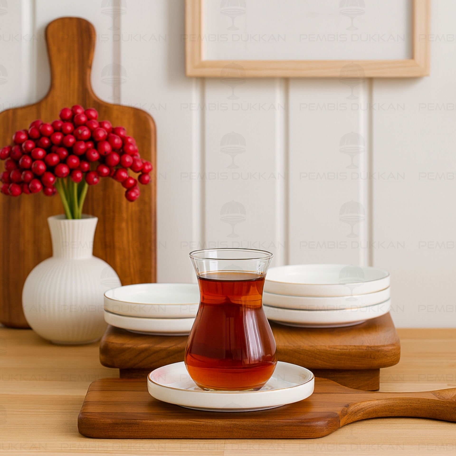 6 ADET BONE PORSELEN BONJELA ALTIN YALDIZLI ÇAY TABAĞI (4012)