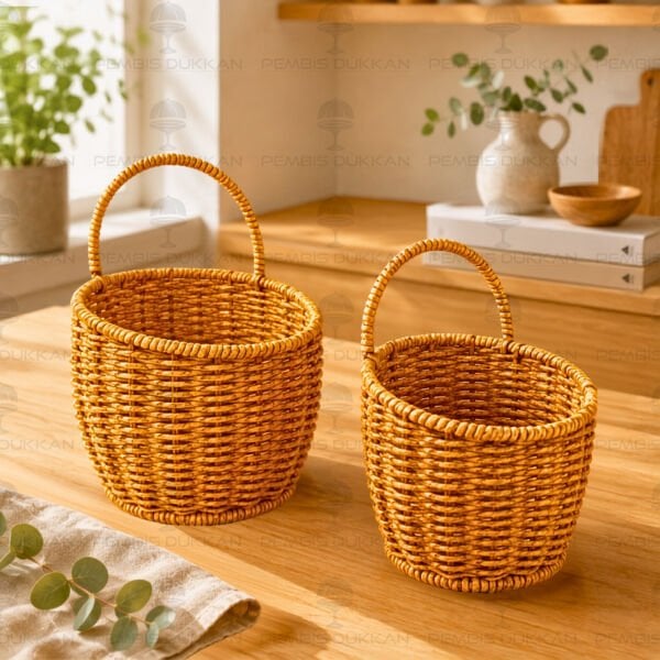 2Lİ RATTAN ASKILI KÜÇÜK SEPET (1442)