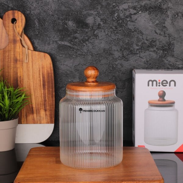 1 ADET TOFİ 1200ML  AKASYA KAPAKLI ORTA  BOY KAVANOZ (HJ-152)