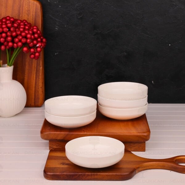 1 ADET BONE PORSELEN BONJELA YUVARLAK KAHVALTILIK & ÇEREZ KASE(4013)