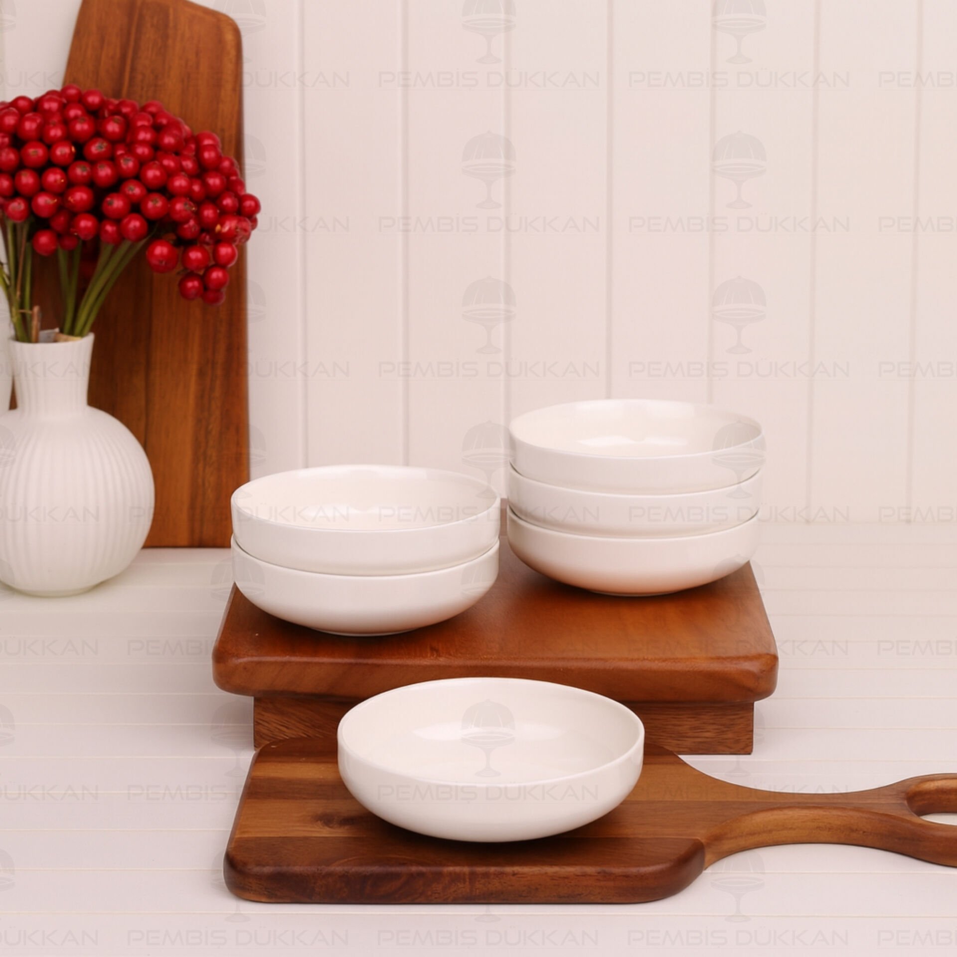 1 ADET BONE PORSELEN BONJELA YUVARLAK KAHVALTILIK & ÇEREZ KASE(4013)