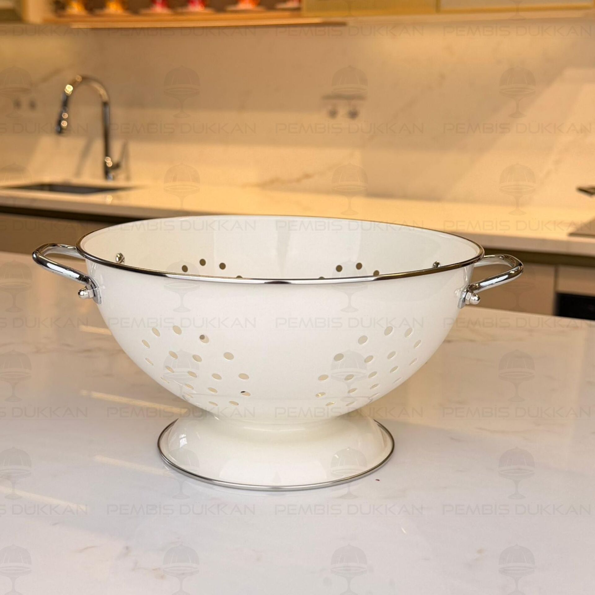22CM AYAKLI YUVARLAK, ÇELİK SÜZGEÇ (8B96)