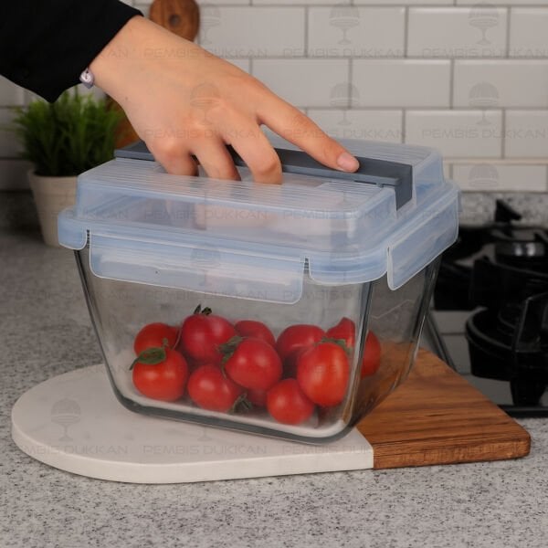 3900ML TAŞIMA KULPLU, KİLİTLİ CAM SAKLAMA KABI (84039)