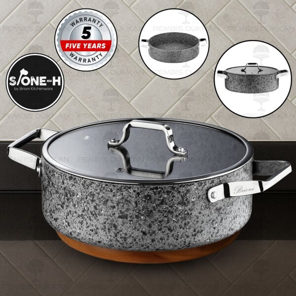 Brioni Stone-Age 34 Cm Basık Tencere