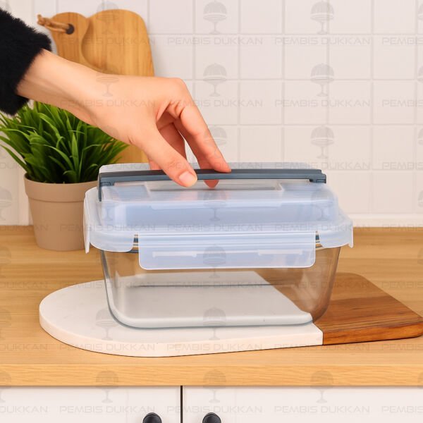 1 ADET 2900ML TAŞIMA KULPLU, KİLİTLİ CAM SAKLAMA KABI (84029)