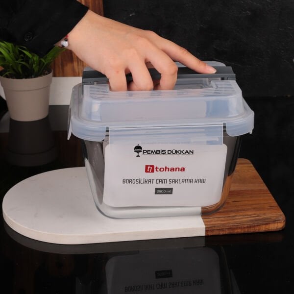 2500ML TAŞIMA KULPLU, KİLİTLİ CAM SAKLAMA KABI (84025)