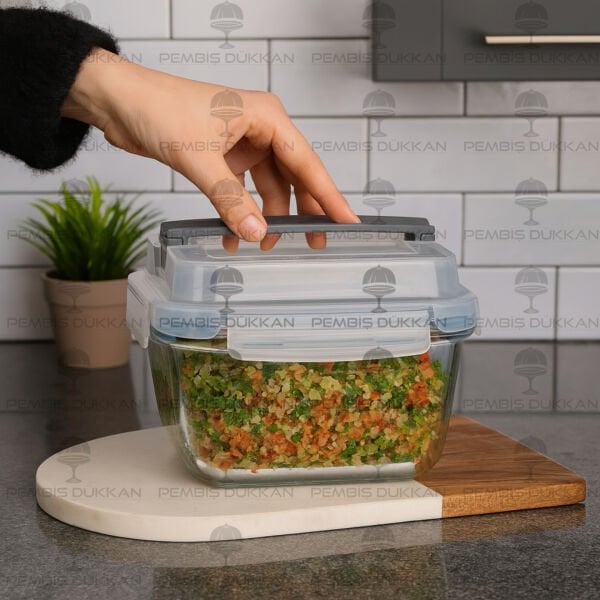 2500ML TAŞIMA KULPLU, KİLİTLİ CAM SAKLAMA KABI (84025)