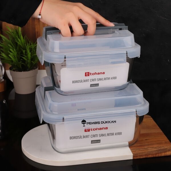 2000ML TAŞIMA KULPLU, KİLİTLİ CAM SAKLAMA KABI (84020)