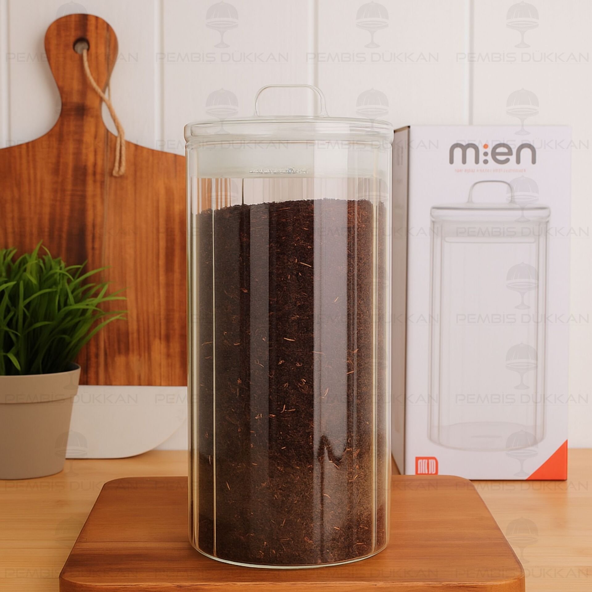 OLİD 1700ML CAM KAPAKLI, ÇİZGİLİ KAVANOZ (HJ172)