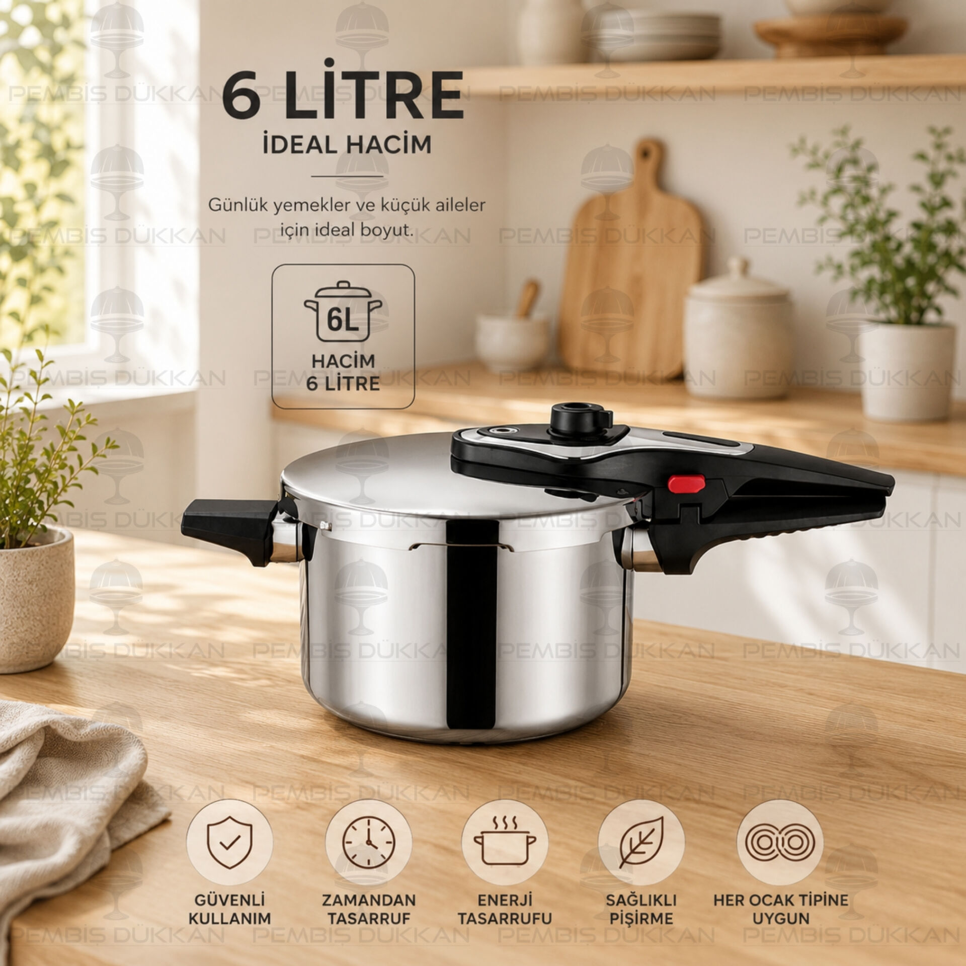 Falez Rapid 6 Litre Düdüklü Tencere