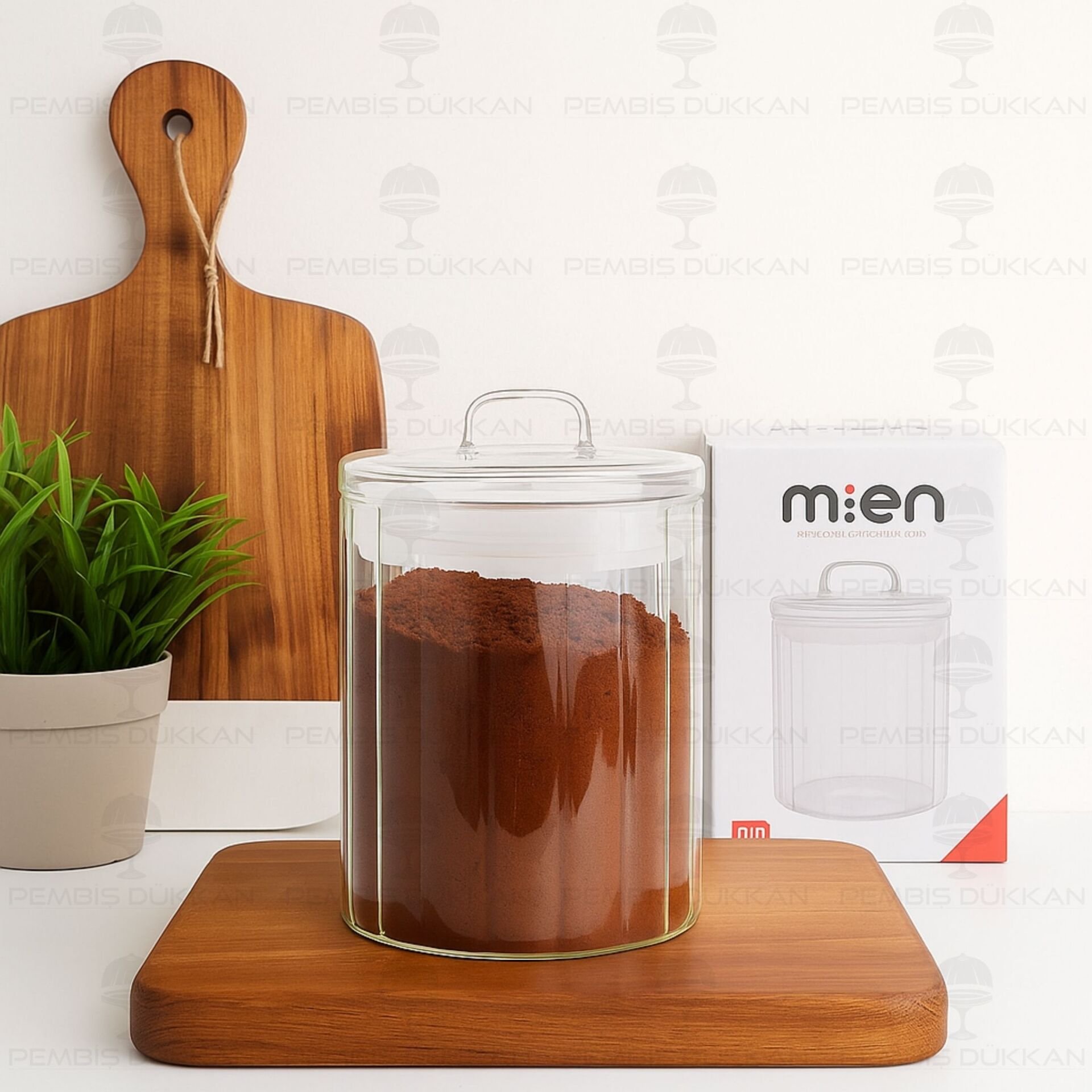 OLİD 1000ML CAM KAPAKLI, ÇİZGİLİ KAVANOZ (HJ170)