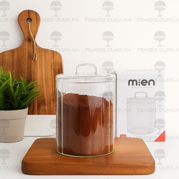 OLİD 1000ML CAM KAPAKLI, ÇİZGİLİ KAVANOZ (HJ170)