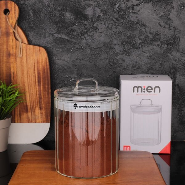 OLİD 1000ML CAM KAPAKLI, ÇİZGİLİ KAVANOZ (HJ170)