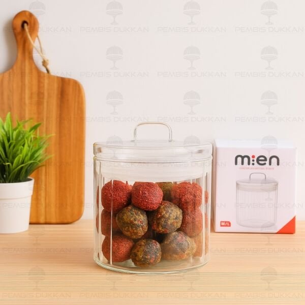 OLİD 700ML CAM KAPAKLI, ÇİZGİLİ KAVANOZ (HJ169)