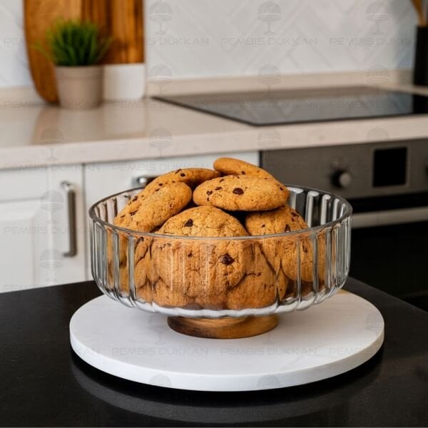 ZENİT AKASYA ALTLIKLI, ORTA BOY CAM SALATA KASE (240028)