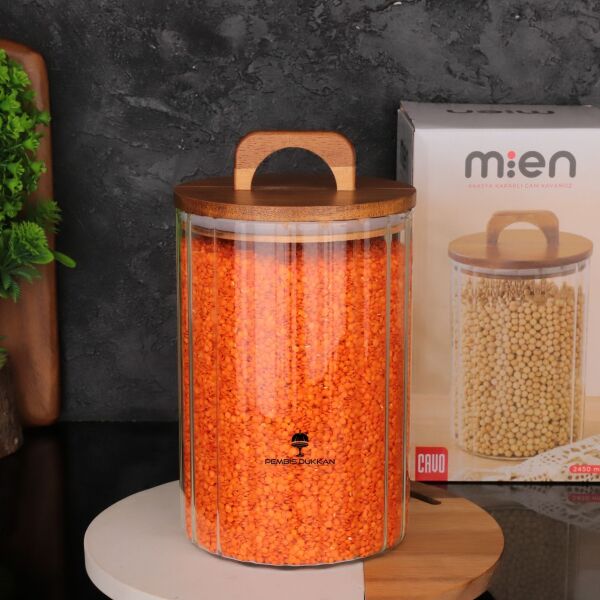 ZAHİRE 2450ML AKASYA KAPAKLI, ÇİZGİLİ KAVANOZ (BOR 0104)