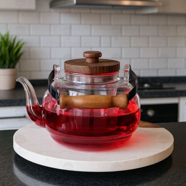 1000ML AKASYA KULPLU BOROSİLİKAT CAM, SÜZGEÇLİ DEMLİK (1S25)