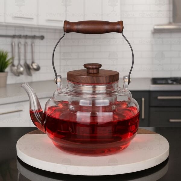 1000ML AKASYA KULPLU BOROSİLİKAT CAM, SÜZGEÇLİ DEMLİK (1S25)